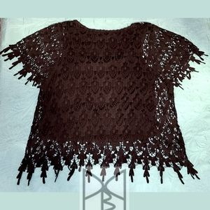 Miss Me - Womens Crochet Lace Top - Size Large